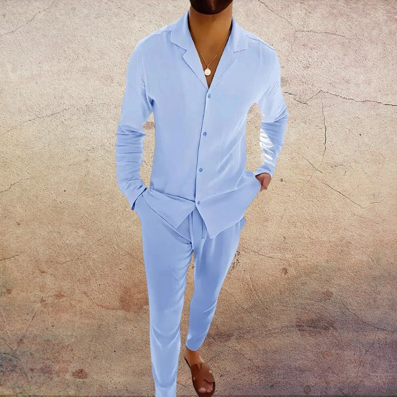 Sadiq | Herren Sommerliches Leinen Set