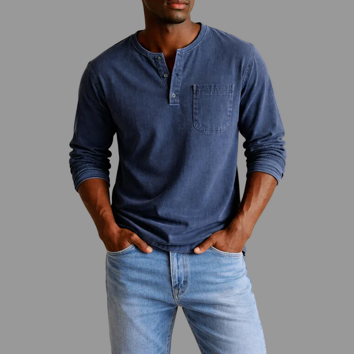 Jason | Herren Casual Henley Langarmshirt