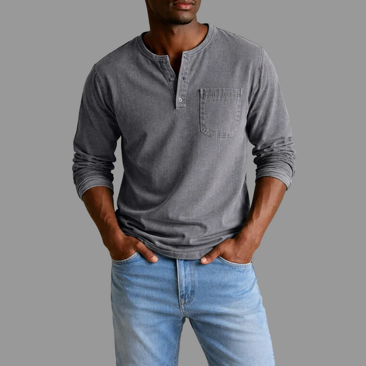 Jason | Herren Casual Henley Langarmshirt