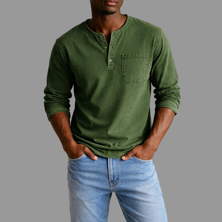 Jason | Herren Casual Henley Langarmshirt