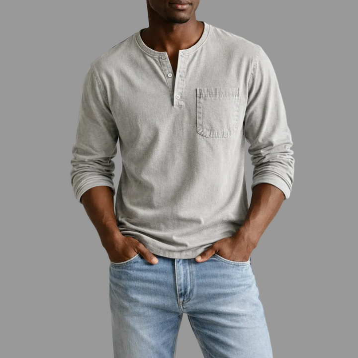 Jason | Herren Casual Henley Langarmshirt
