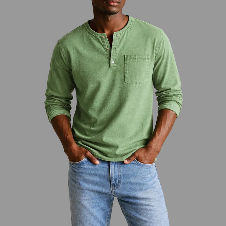 Jason | Herren Casual Henley Langarmshirt