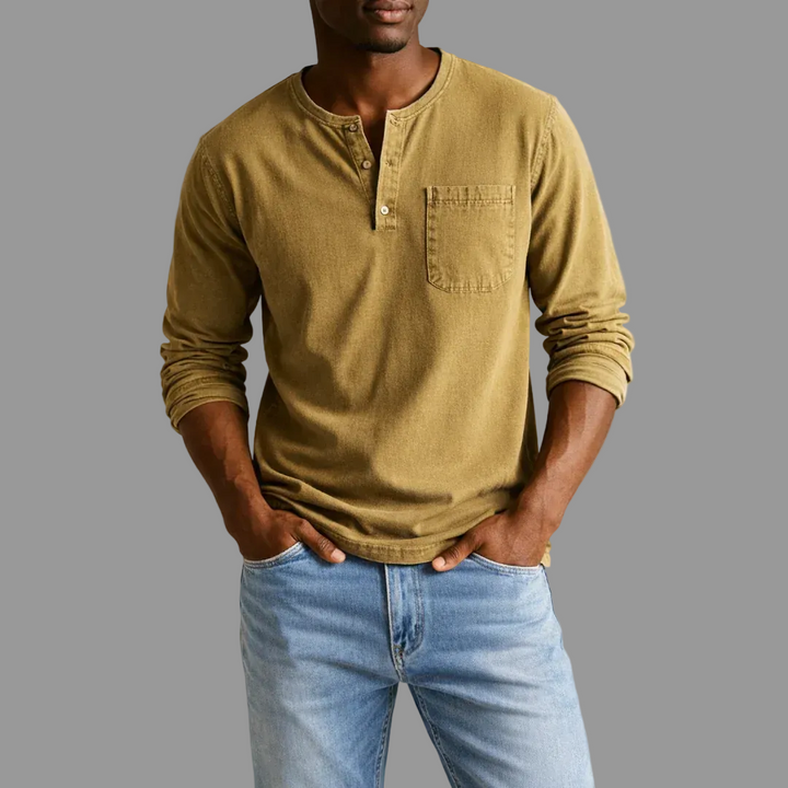 Jason | Herren Casual Henley Langarmshirt