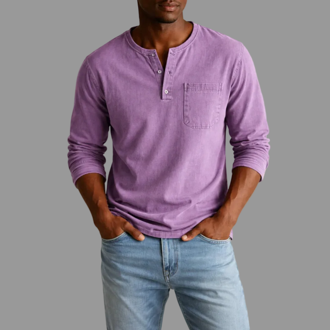 Jason | Herren Casual Henley Langarmshirt