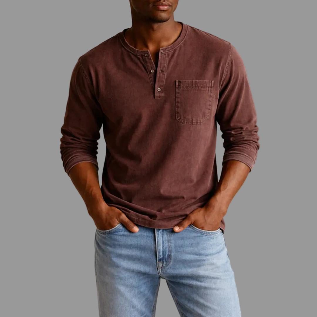 Jason | Herren Casual Henley Langarmshirt