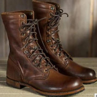 Cosima | Damen Braune Schnürung Lederstiefel
