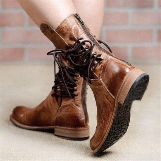 Filmora | Damen Lässige Orthopädische Niedriger Blockabsatz Stiefel