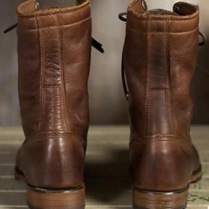 Cosima | Damen Braune Schnürung Lederstiefel