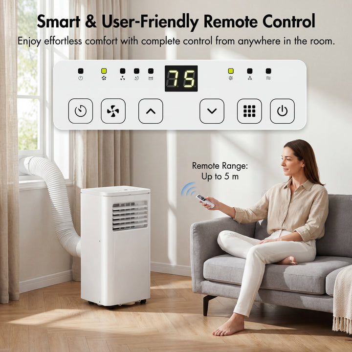 Mobile Klimaanlage | Kühlen Entfeuchten Ventilieren Timer Nachtmodus