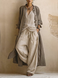 Saskia | Damen Casual Boho Dreiteiliges Set