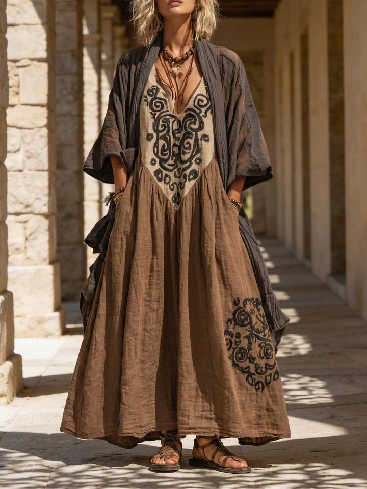 Luisa | Damen Zweiteiler Bohemian Maxikleid