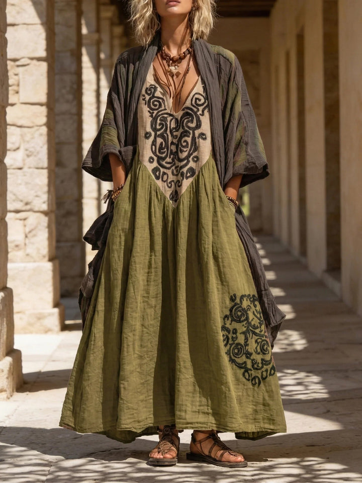 Luisa | Damen Zweiteiler Bohemian Maxikleid
