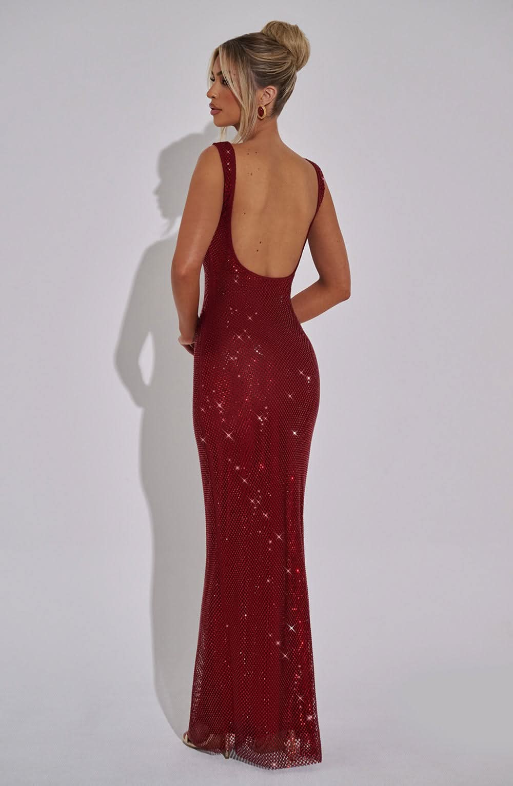 Naomi | Damen Elegantes Strass Hochzeitsgäst Maxikleid
