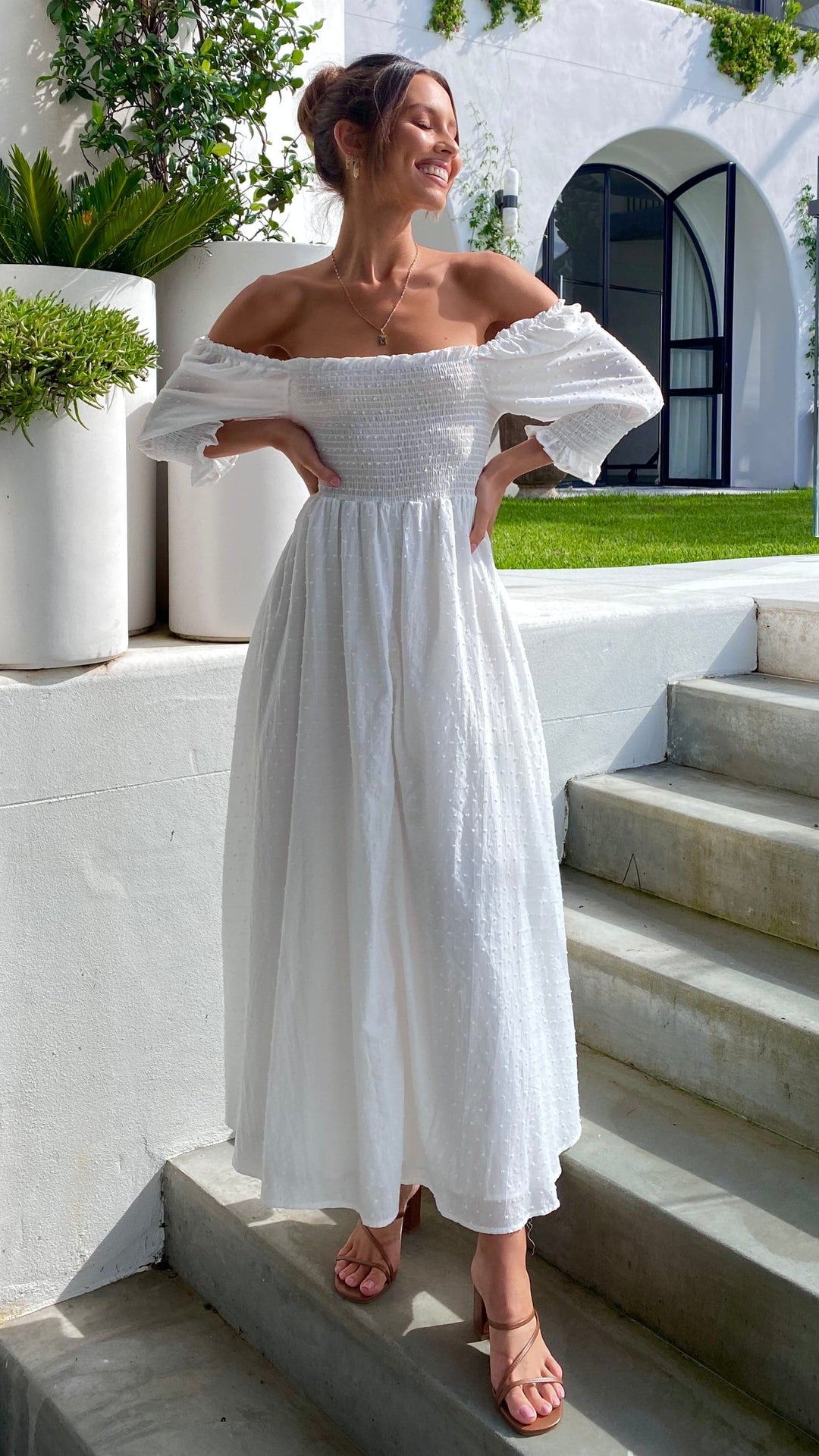 Leticia | Damen Romantisches Midi Hochzeitsgastkleid
