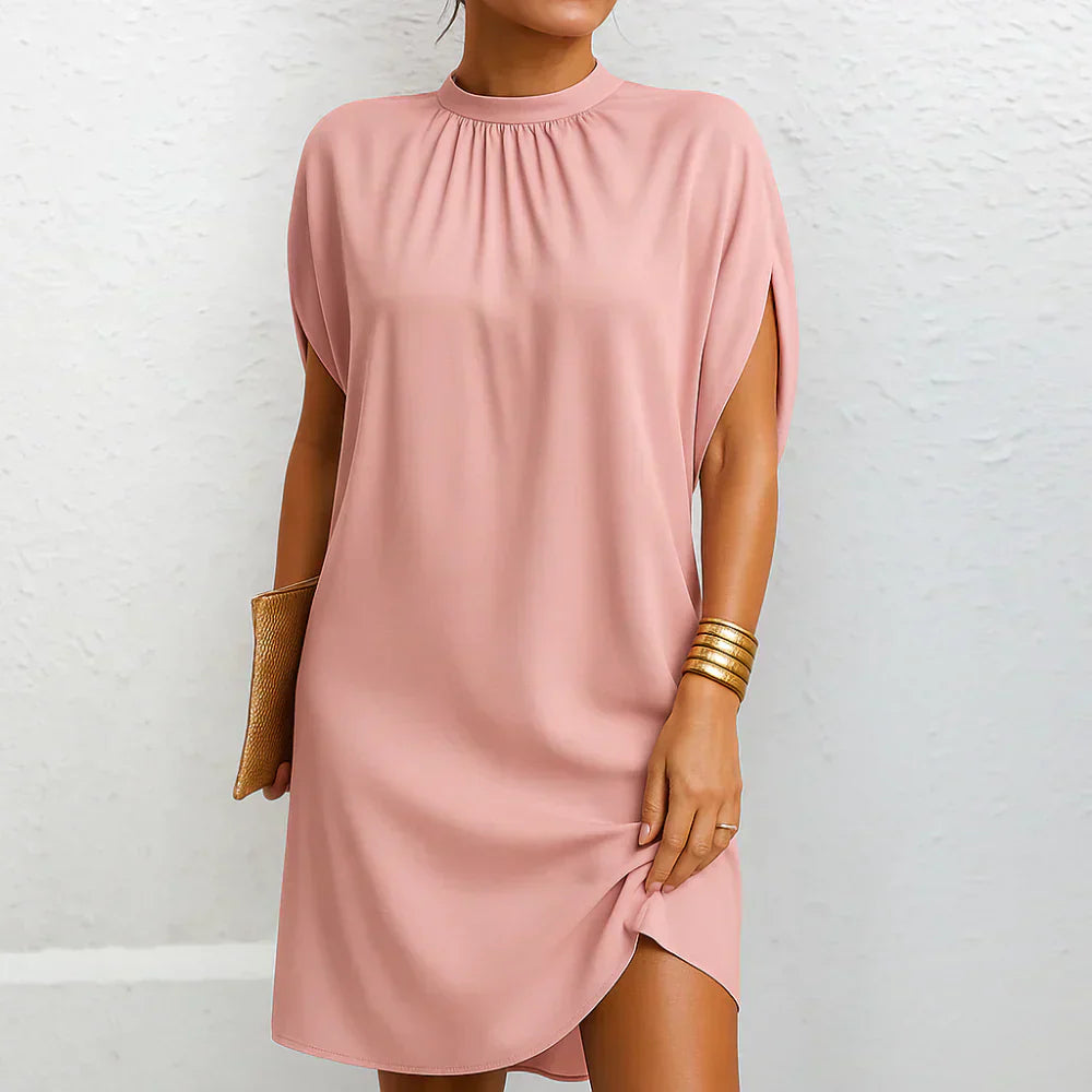 Sophia | Damen Sommer Elegant Hochgeschlossener Midikleid