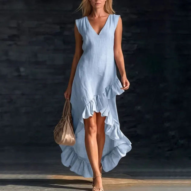 Neele | Damen Sommer V-Ausschnitt Maxikleid