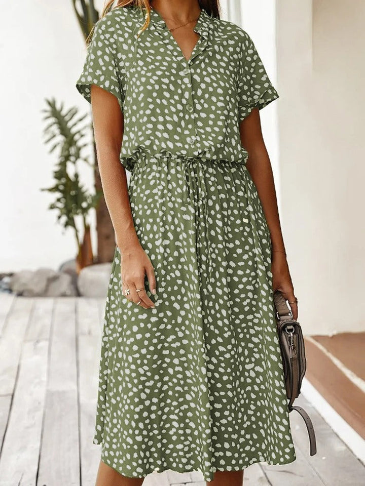 Felicitas | Damen Lässiges Bedrucktes Hemdkleid