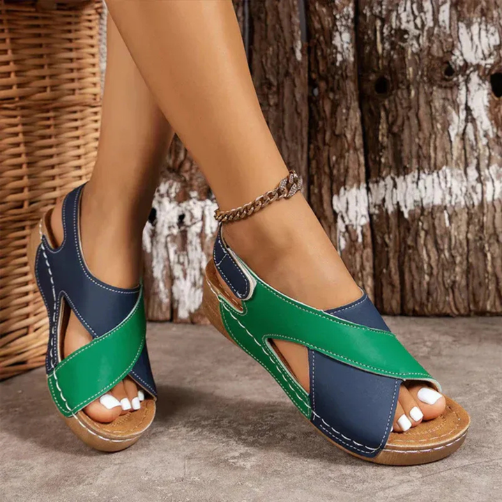 Norina | Damen Sommer Plateau-Slip-On-Sandalen
