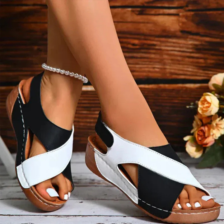 Norina | Damen Sommer Plateau-Slip-On-Sandalen