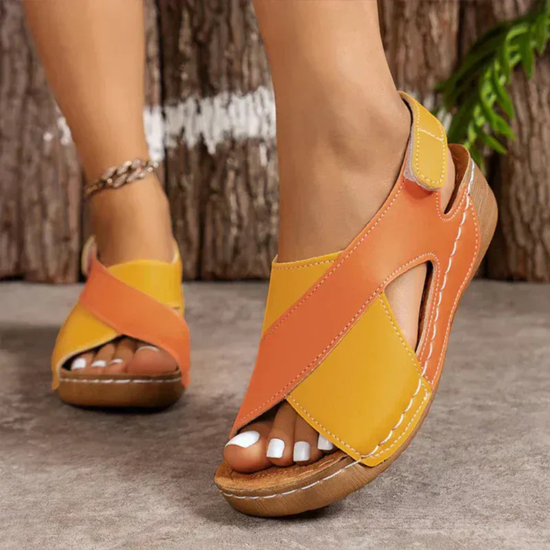 Norina | Damen Sommer Plateau-Slip-On-Sandalen