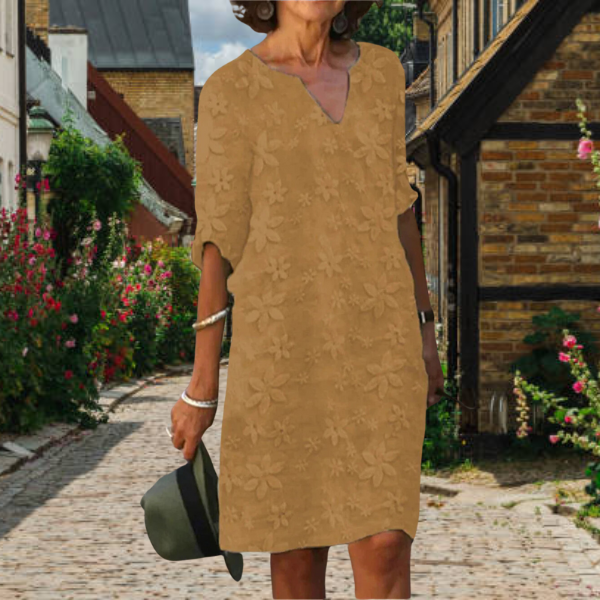 Dagmar | Damen Hochzeitsgast V-Ausschnitt Midikleid