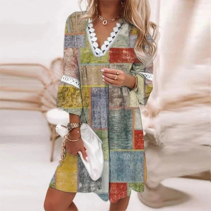 Rhea | Damen V-Ausschnitt Boho Sommerkleid