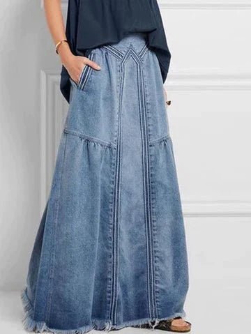 Ravella | Damen Ausgestellt Hohe Taille Jeansrock