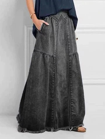 Ravella | Damen Ausgestellt Hohe Taille Jeansrock