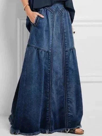 Ravella | Damen Ausgestellt Hohe Taille Jeansrock