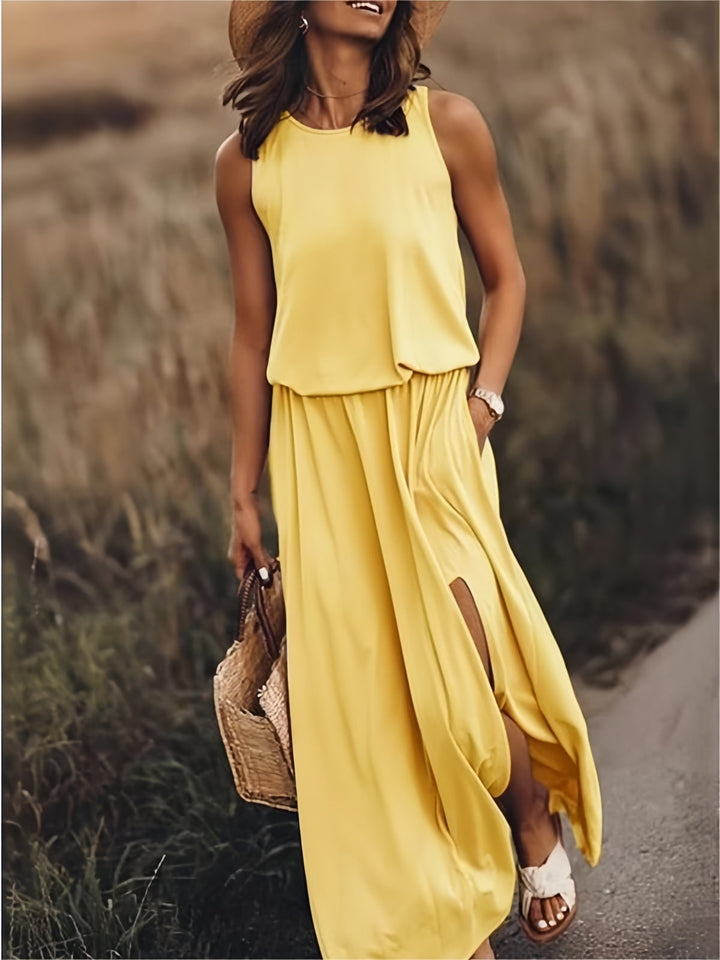 Leonie | Damen Elegante Ärmelloses Sommerkleid