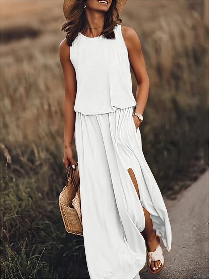 Leonie | Damen Elegante Ärmelloses Sommerkleid