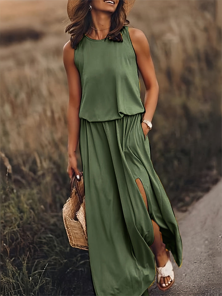 Leonie | Damen Elegante Ärmelloses Sommerkleid
