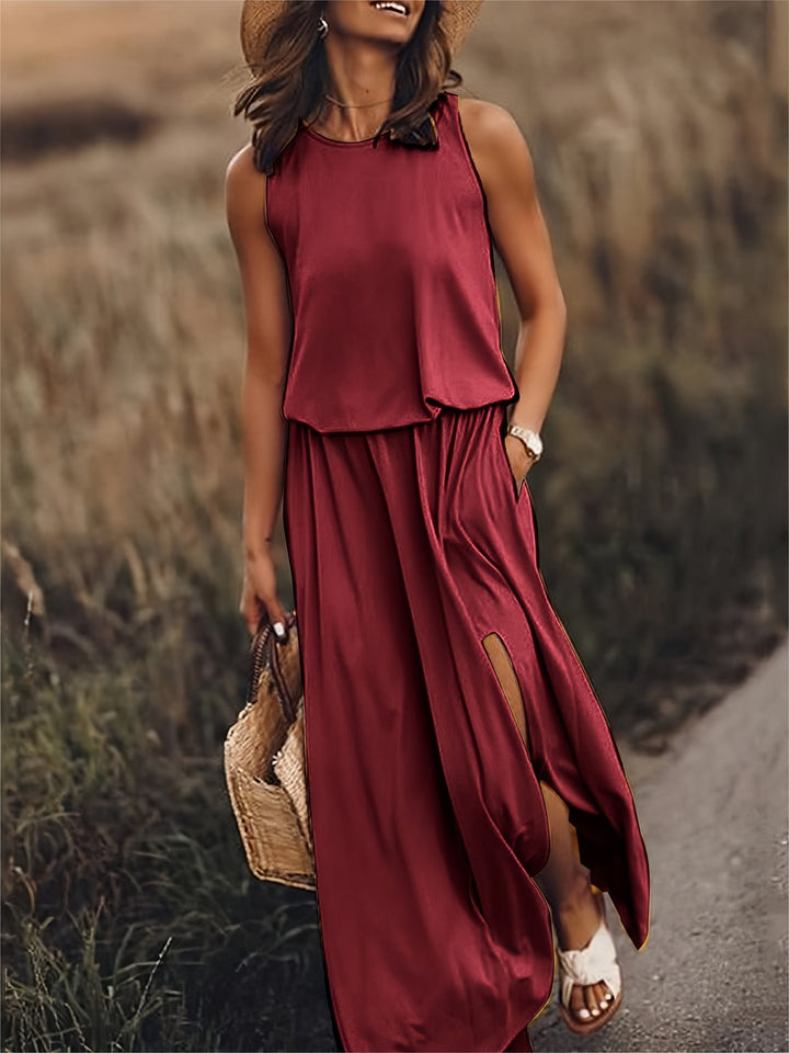Leonie | Damen Elegante Ärmelloses Sommerkleid