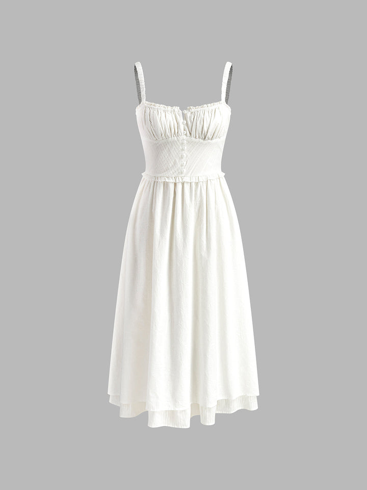 Marie | Damen Rüschen Sommer Midi Kleid