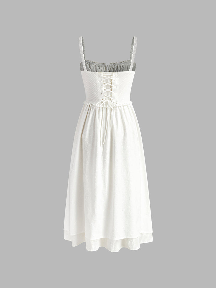 Marie | Damen Rüschen Sommer Midi Kleid