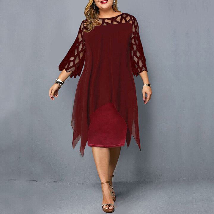 Clara | Damen Elegant Dreiviertelarm Midikleid
