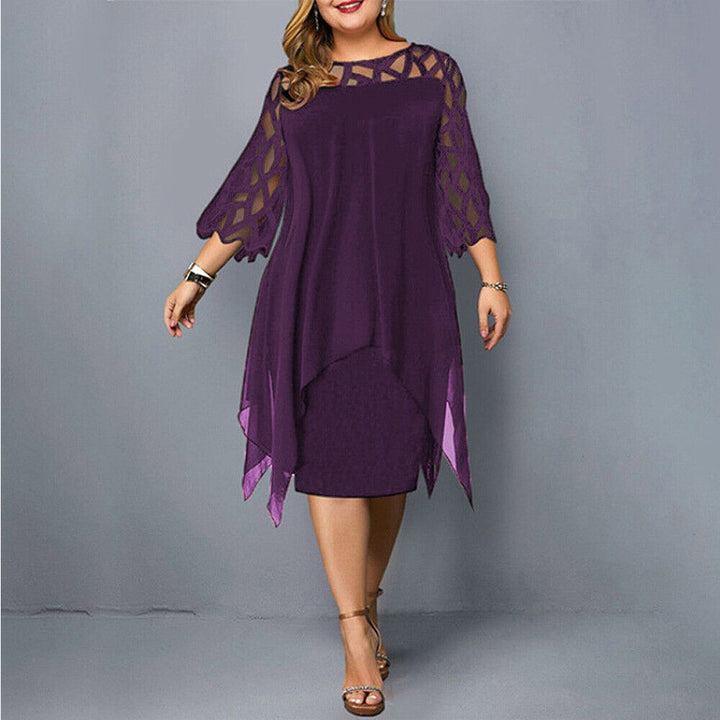 Clara | Damen Elegant Dreiviertelarm Midikleid