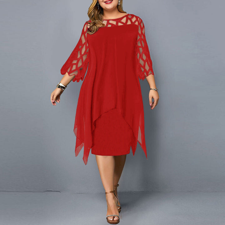 Clara | Damen Elegant Dreiviertelarm Midikleid