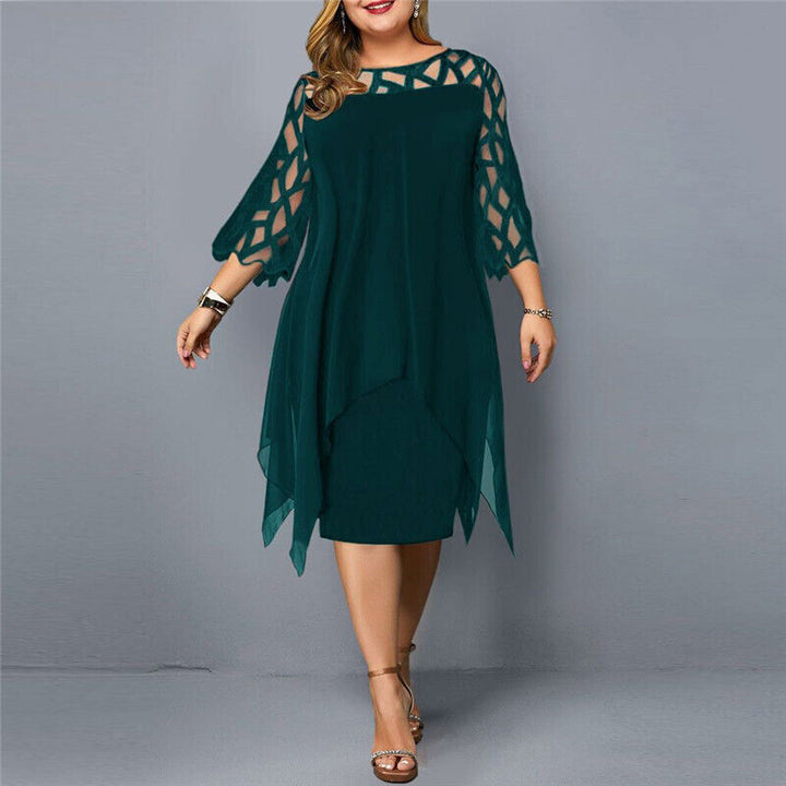 Clara | Damen Elegant Dreiviertelarm Midikleid
