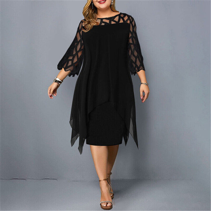 Clara | Damen Elegant Dreiviertelarm Midikleid