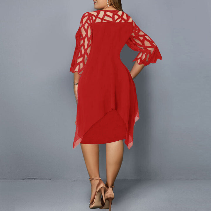 Clara | Damen Elegant Dreiviertelarm Midikleid
