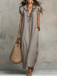 Sasha | Abito lungo casual con scollo a V da donna