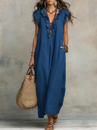 Sasha | Abito lungo casual con scollo a V da donna