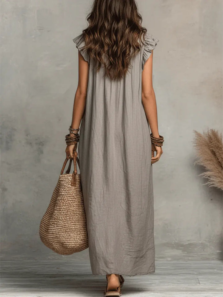 Sasha | Damen Lässiges V-Ausschnitt Maxikleid