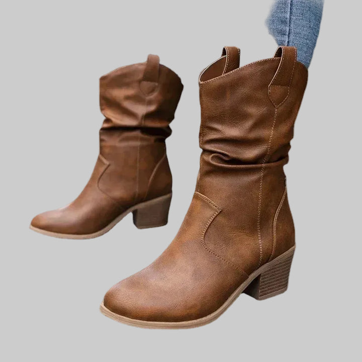 Evelyne | Damen Western Cowboy Stiefel in Mid Calf Länge