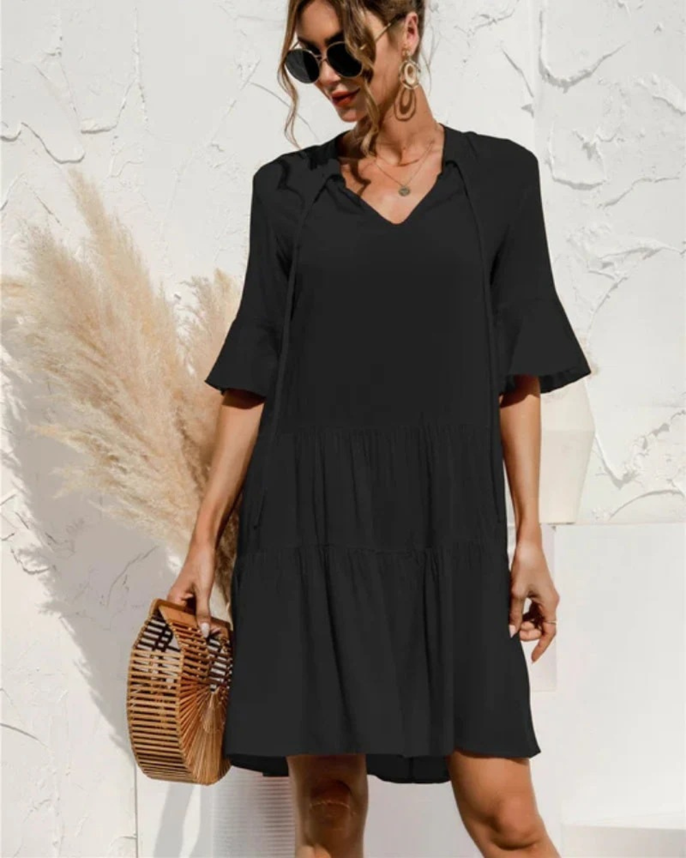 Paulina | Damen Lässiges Sommerkleid Mit Puffärmeln