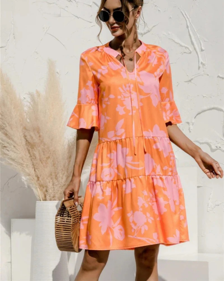 Paulina | Damen Lässiges Sommerkleid Mit Puffärmeln