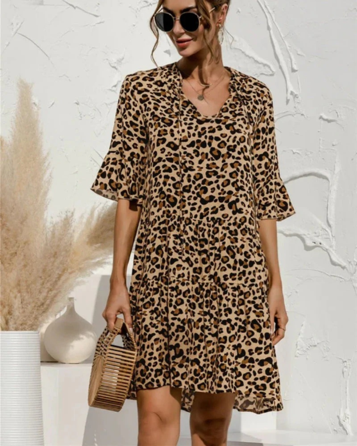 Paulina | Damen Lässiges Sommerkleid Mit Puffärmeln