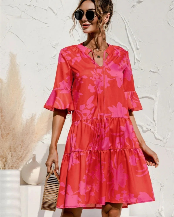 Paulina | Damen Lässiges Sommerkleid Mit Puffärmeln