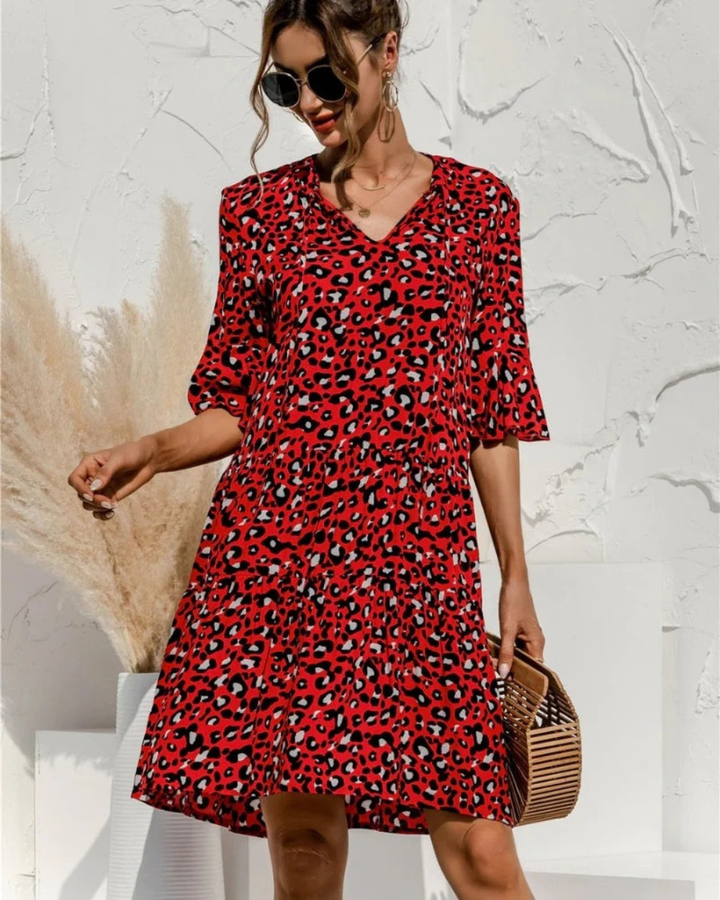 Paulina | Damen Lässiges Sommerkleid Mit Puffärmeln